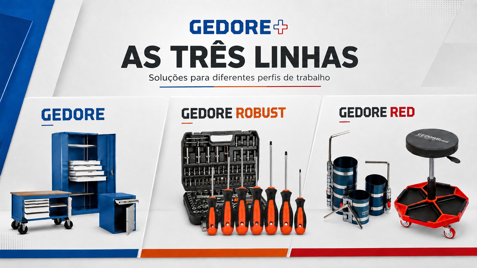 As três linhas Gedore: GEDORE, GEDORE ROBUST e GEDORE RED