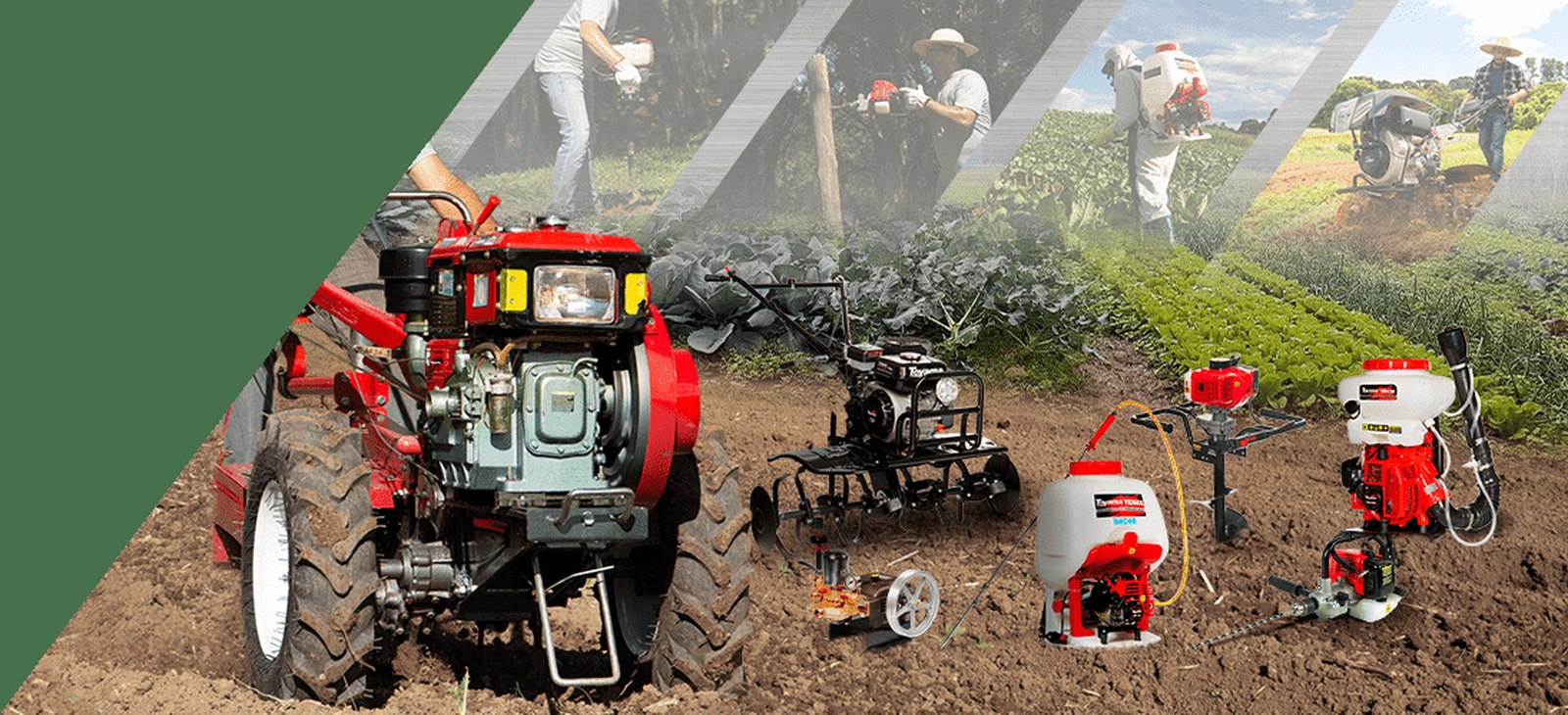 Equipamentos agrícolas e de motorização Toyama no campo